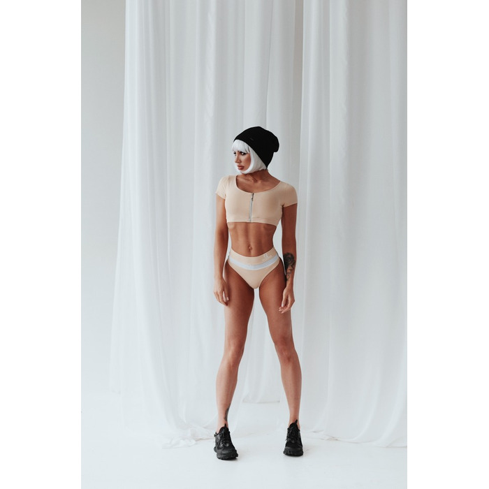 Купальні трусики Fitzona BEIGE SWIMSUIT PANTS WITH WHITE DETAIL