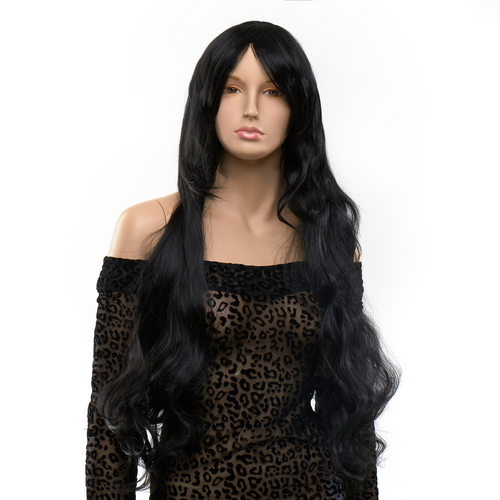 Перука штучна Fetish Hair, чорна, 65 см