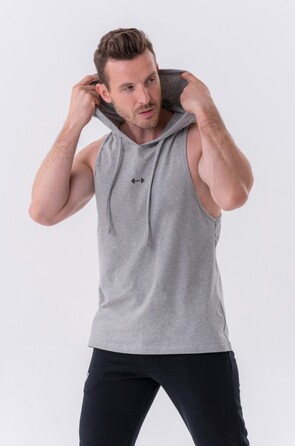 Майка Nebbia Fitness Tank top with a hoodie Light Grey 323