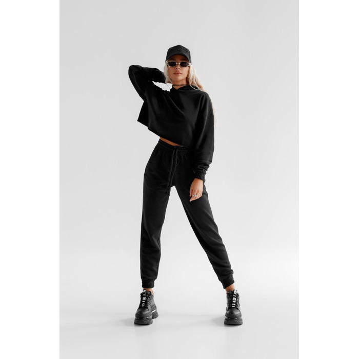 Кофта жіноча Fitzona Victory чорна для фітнесу та танців з вирізами