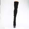 Сапоги Pleaser Adore-3063, каблук 7 дюймов, высота 6 см, эластичные сапоги до бедра, шнуровка сзади, молния сбоку, чёрные