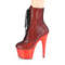 Ботинки Pleaser Adore-1020HFN *Каблук 7 дюймов, 2 3/4 дюйма, шнуровка спереди, боковая молния, красные/красный хром