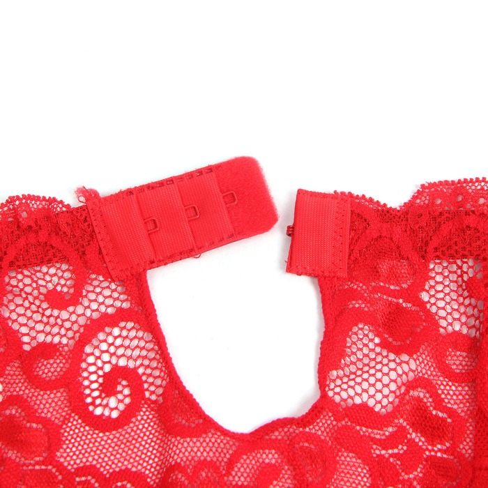 Кружевной пояс для чулок StarNight красный, XS-S