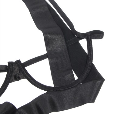 Боди с вырезами Star Night с ремешками, черное, XS-S