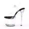 Босоніжки Pleaser Radiant-708 на підборах 7 дюймів, босоніжки з ремінцем на щиколотці 3 1/4 дюйма, чорні/прозорі