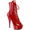 Чоботи Pleaser Boots Delight-1021 *6 дюймів на підборах, 1 3/4 дюйма з відкритим носком та шнурівкою, збоку блискавка, червоні