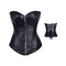 Корсет із застібкою блискавкою Star Night Sexy Leather та шнурівкою, чорний, XS (без коробки)