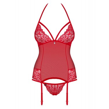 Комплект Obsessive 838-COR-3 корсет и стринги S/M