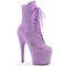 Чоботи Pleaser Adore-1020FS *7 дюймів на підборах, 2 3/4 дюйма на шнурівці, збоку блискавка, фіолетова штучна замша