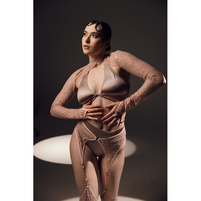 Stockings Powder rose lace_ мереживо рожева пудра