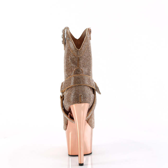 Ботильоны Adore-1029CHRS *Каблук 7 дюймов, высота 2 3/4 дюйма, декорированная подошва PF RS, молния сбоку, розовое золото