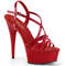 Босоножки Pleaser Delight-613, каблук 6 дюймов, босоножкии с перекрещивающимися ремешками шириной 1 3/4 дюйма, красные