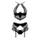 Комплект белья с ажурными вставками и поясом для чулков SCARLET SET black S/M - Passion
