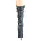 Ботинки Pleaser Flamingo-1053, каблук 8 дюймов, 4-дюймовые PF-сапоги до середины голени, шнуровка спереди, молния сбоку, чёрная искусственная кожа