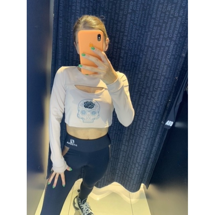 Топ Fitzona BROWN TOP WITH LONG SLEEVE ADN DETAIL ON CHEST