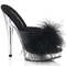 Шльопанці Sultry-601F *6 дюймів на підборах, 1 дюйм PF Marabou Slipper, чорні/прозорі