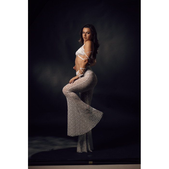 SILHOUETTE PANTS White Lace mesh_ біла сітка з мереживом