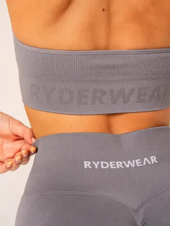 Топ Ryderwear Lift Rib Seamless Halter Sports Bra - Charcoal