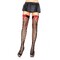 Панчохи в сіточку із червоним бантом Leg Avenue Fishnet Thigh Highs With Bow O/S