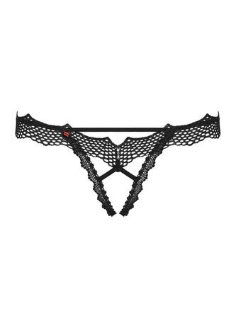Трусики с открытым доступом Obsessive BRAVELLE черные, L/XL
