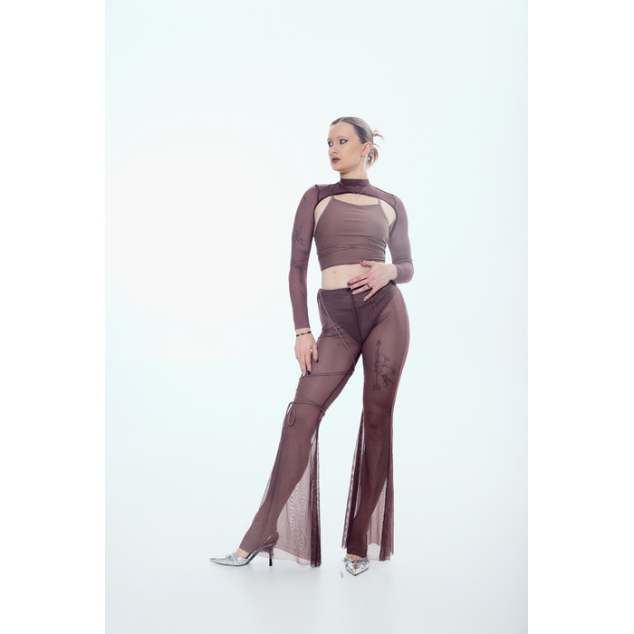 VEIL sleeves Mocha brown mesh_ коричневий мокко сітка