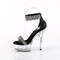 Босоніжки Pleaser Delight-641 на підборах 6 дюймів, зі стразами 1 3/4 дюйма, закрита спинка, блискавка ззаду, чорні/прозорі