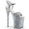 Босоніжки Flamingo-810LG **8-дюймовий каблук, 4-дюймовий PF блискучий ремінець на щиколотці, сріблястий