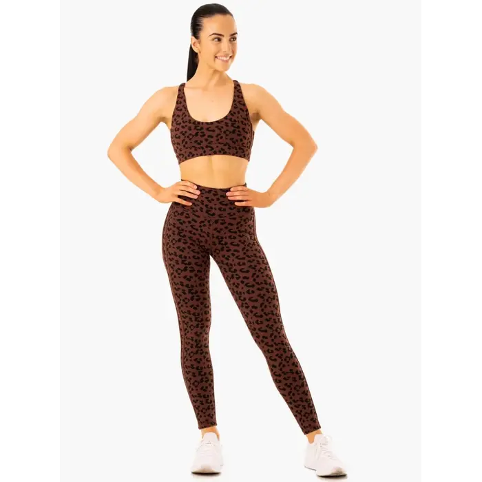 Леггинсы Ryderwear Evolution High Waisted Scrunch Leggings - Chocolate Leopard