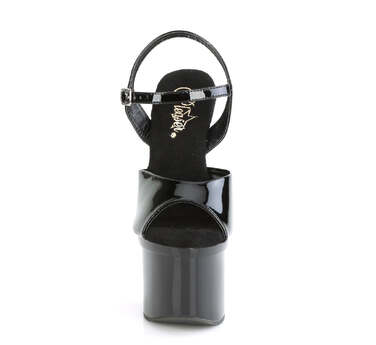 Босоніжки Esteem-709 на підборах 7 дюймів, босоніжки з ремінцем на щиколотці 3 дюйми, чорні