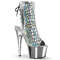 Ботинки Pleaser Adore-1018HG *Каблук 7 дюймов, 2 3/4 дюйма, открытый носок/пятка, боковая молния, серебристая голограмма
