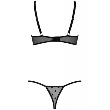 Комплект з відкритим бюстом Passion Marina, чорний, S/M