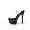 Босоніжки Pleaser Gleam-608 *6 дюймів на підборах, 1 3/4 дюйма PF Comfort Width з ремінцем на щиколотці, прозорі/чорні