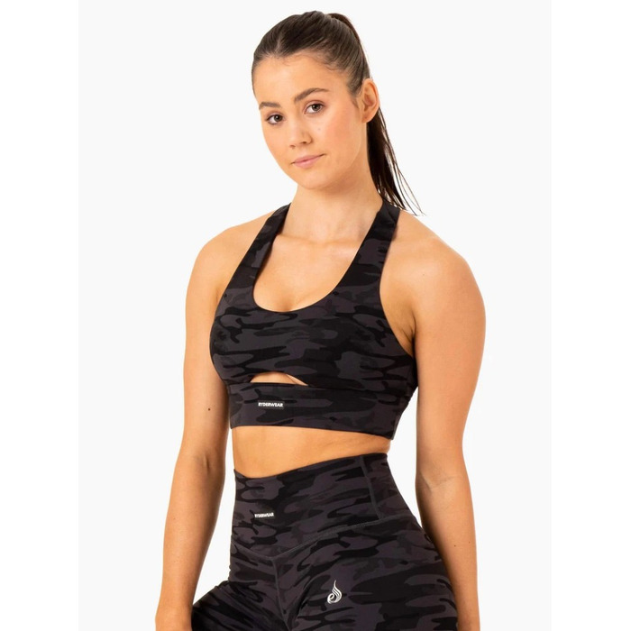 Топ Base Racer Back Sports Bra - Black Camo