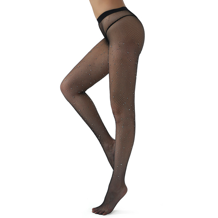 Колготки у сіточку зі стразами Star Night чорні, XS-L