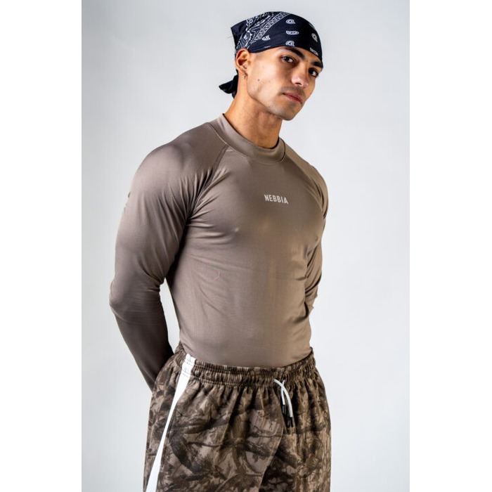 Лонгслів чоловічий Nebbia Seamless Long-Sleeve Top POWER Light Brown ASH 901