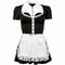 Костюм покоївки Cottelli Collection Waitress Set з коміром і мереживним фартухом, чорно-білий, S
