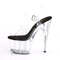 Босоніжки Pleaser Adore-708 на підборах 7 дюймів, босоніжки з ремінцем на щиколотці 2 3/4 дюйма, чорні/прозорі