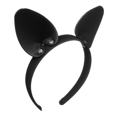 Ушки Кошечки на обруче DS Fetish, кожа, черные