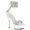 Босоніжки Pleaser Delight-627RS на підборах 6 дюймів, босоніжки з манжетою на щиколотці 1 3/4 дюйма з RS, блискавка ззаду, сріблясті/прозорі