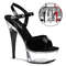 Босоніжки Pleaser Captiva-609 6 дюймів з ремінцем на щиколотці PF на підборах, чорні/прозорі