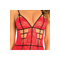 КОМПЛЕКТ З КРУЖОВНИМИ ПІДВ'ЯЗКАМИ 2PC CAGED LACE GARTER CHEMISE & G-STRING SET RED, S/M