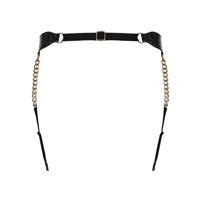 Пояс для панчох з екошкіри Obsessive A767 S/M/L Чорний