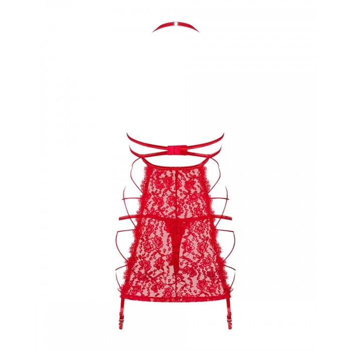 Пеньюар Obsessive Rediosa та стрінги L/XL