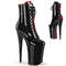Чоботи Pleaser Infinity-1020FH на підборах 9 дюймів, двоколірні черевики на шнурівці 5 1/4 дюйма, з блискавкою збоку, чорні/червоні