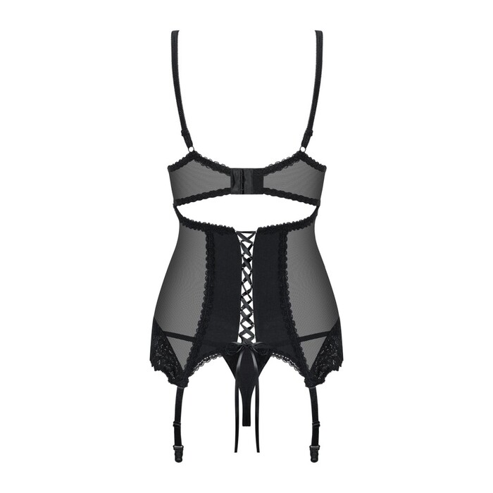 Комплект Obsessive Amallie корсет та стрінги L/XL
