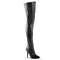 Сапоги Pleaser Seduce-3000, 12 см, простые, эластичные, из чёрной искусственной кожи