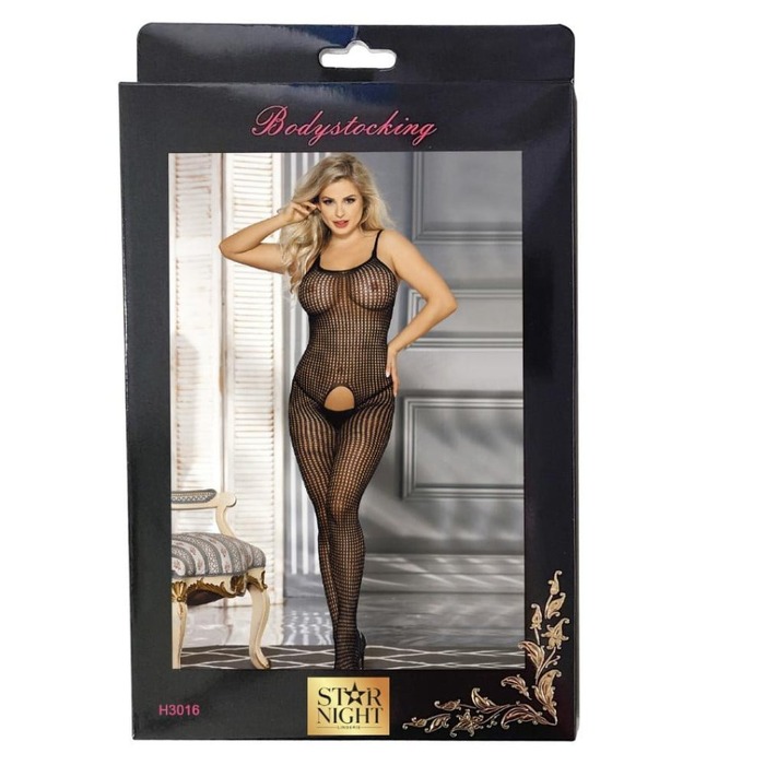 Комбинезон эластичный в сеточку Star Night Passion Delicate черный, XS-M