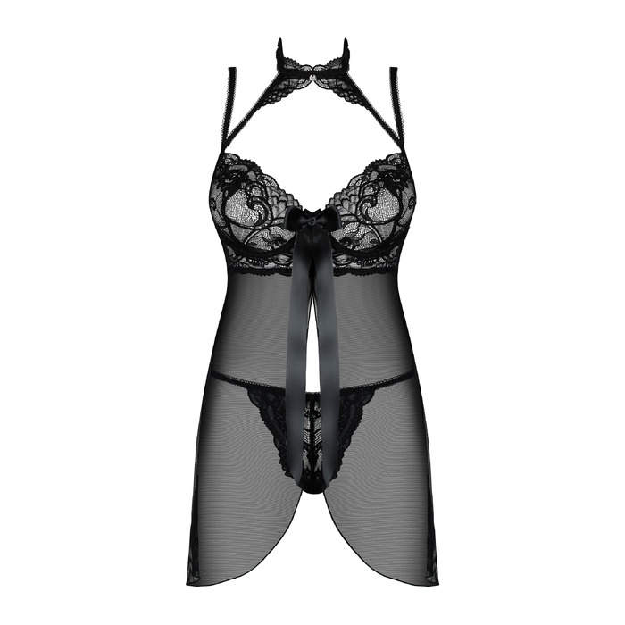 Пеньюар Obsessive Elizenes babydoll & thong S/M