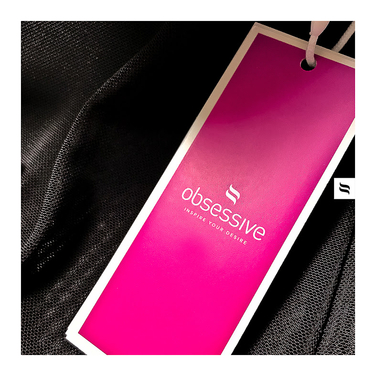 Пеньюар белый с розовым кружевом Obsessive Girlly, S/M