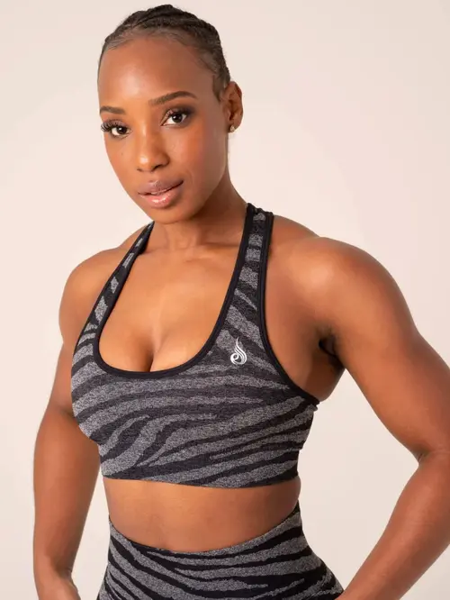 Топ Ryderwear Zebra Seamless Sports Bra - Grey Marl/Black Zebra
